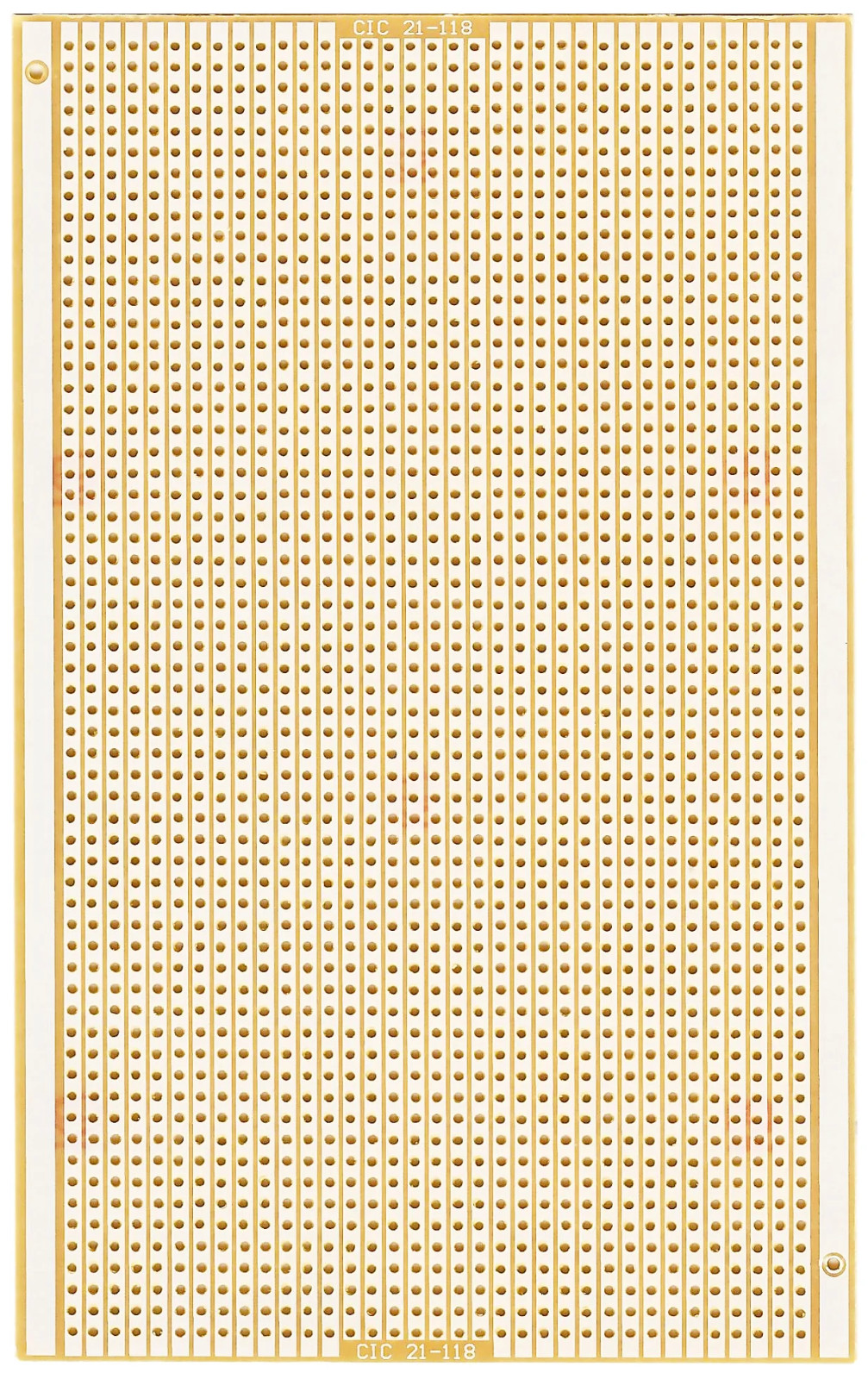 Prototyping PCB Perfboard with Rows of Interconnected Holes, 6.3 x 3.9 Inches, 2