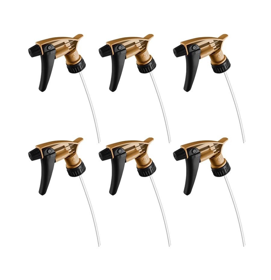 Nanoskin 6-Pack Acid Resistant Trigger Sprayer – Gold, 9 1/4″ Dip Tube | Gold