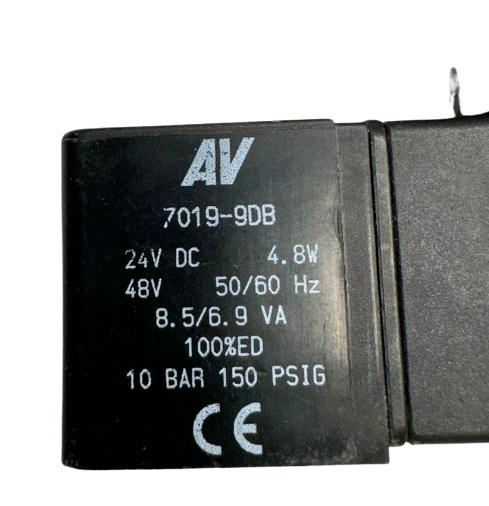 AV 7019-9DB Automatic Valve Coil, 24VDC, 48V, 50/60Hz, 8.5/6.9VA w/1/2″ Elbow