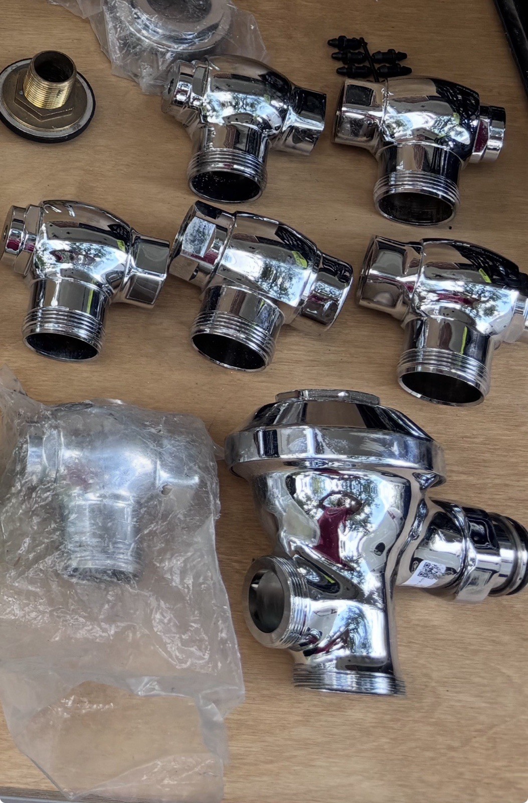 Plumbing LOT Of Sloan Duren Chrome Plated Brass Fittings: Stops, Aquaflush Senor