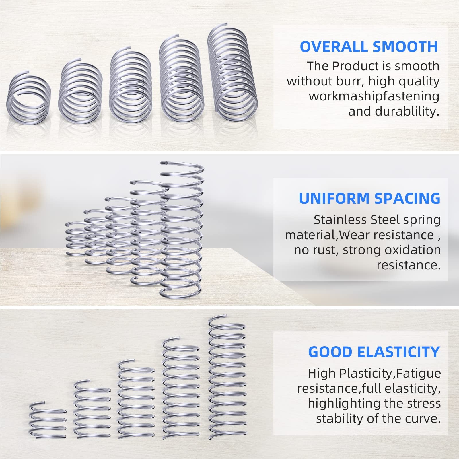 40 Different Sizes Compression Springs Assortment Kit, Stainless Steel Spring…