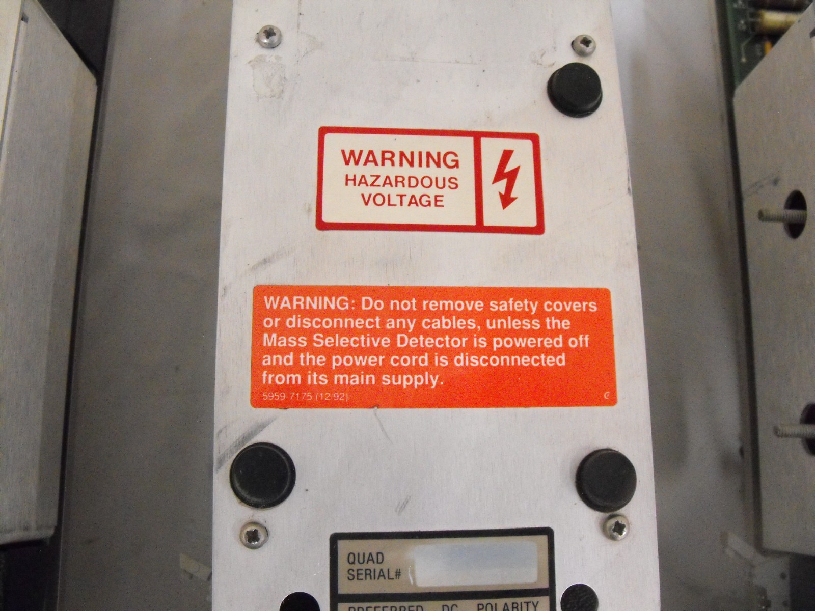 HP 5971 Mass Selective Detector Quadrupole Assembly