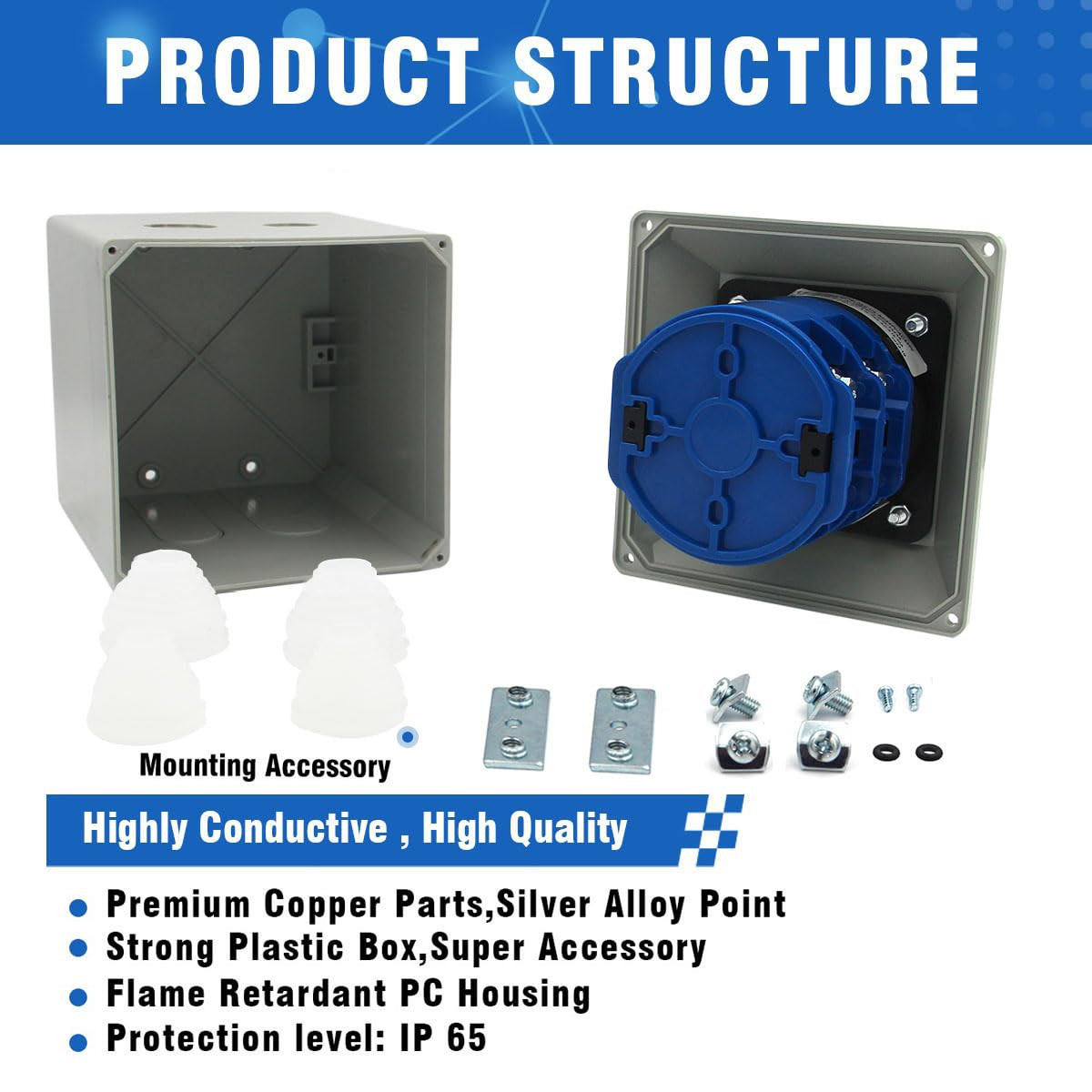 125A Rotary Changeover Switch with Master Switch Exterior Box, 660V 3 Position 2