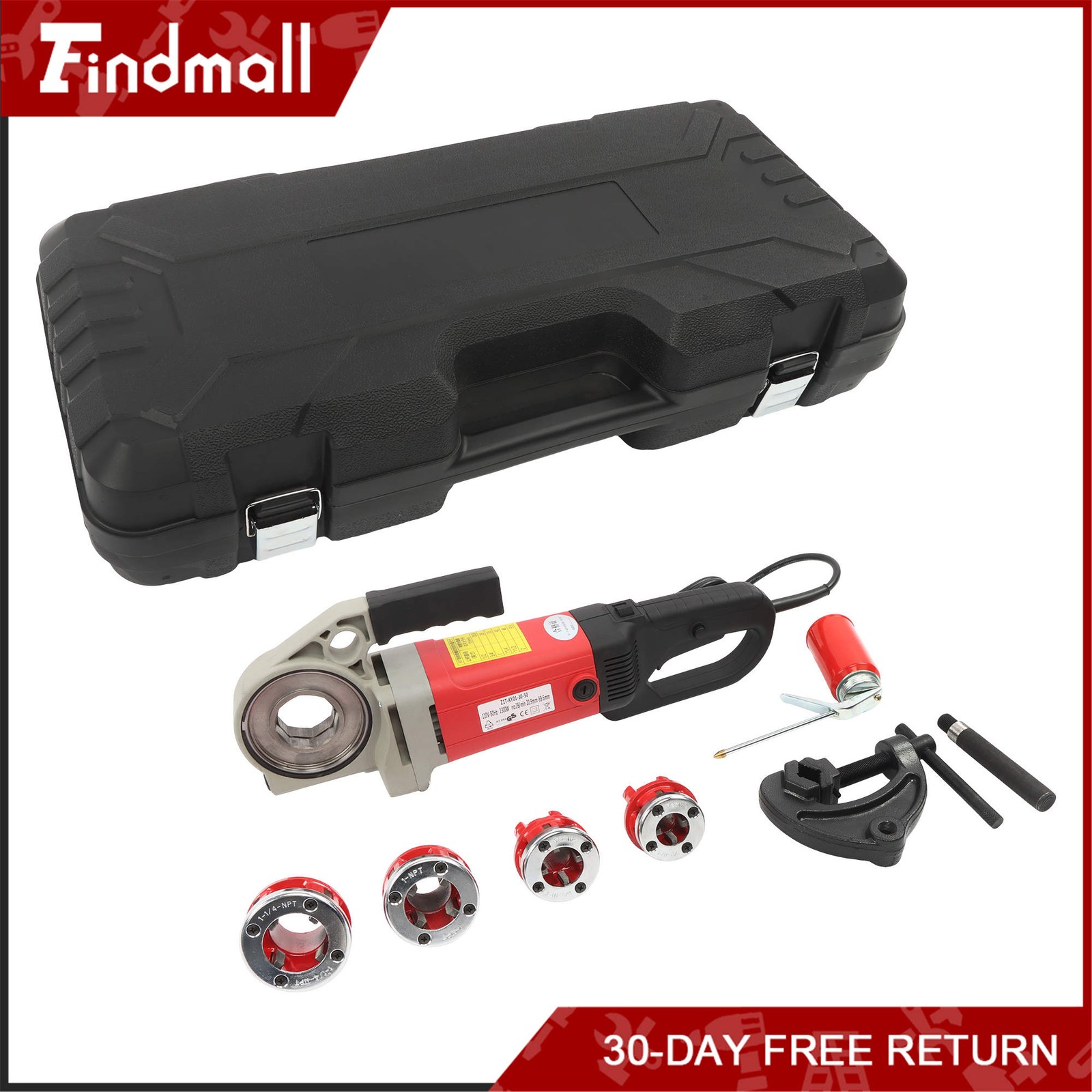 Findmall 2300W Pipe Threading Machine 1/2-1-1/4″ Electric Threader 4 Blades