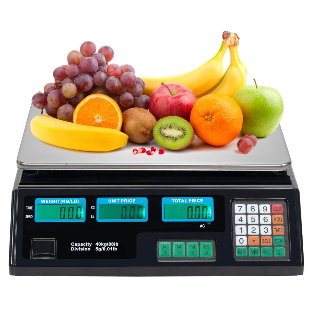 88LB Digital Weight Scale Price Computing Food Produce Deli Backlit LCD Display