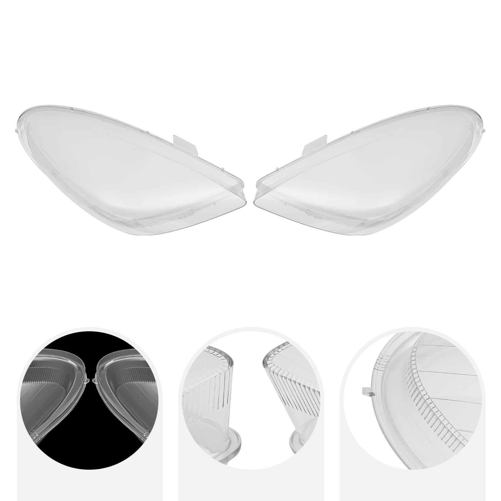 Pair Headlight Lens Cover Clear Front Left Right for SLK R171 2005-2011