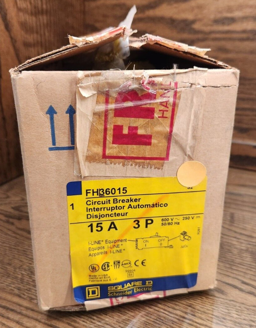 FH36015 SQAURE D I-LINE CIRCUIT BREAKER | 15A | 600V | 3PH Schneider Electric