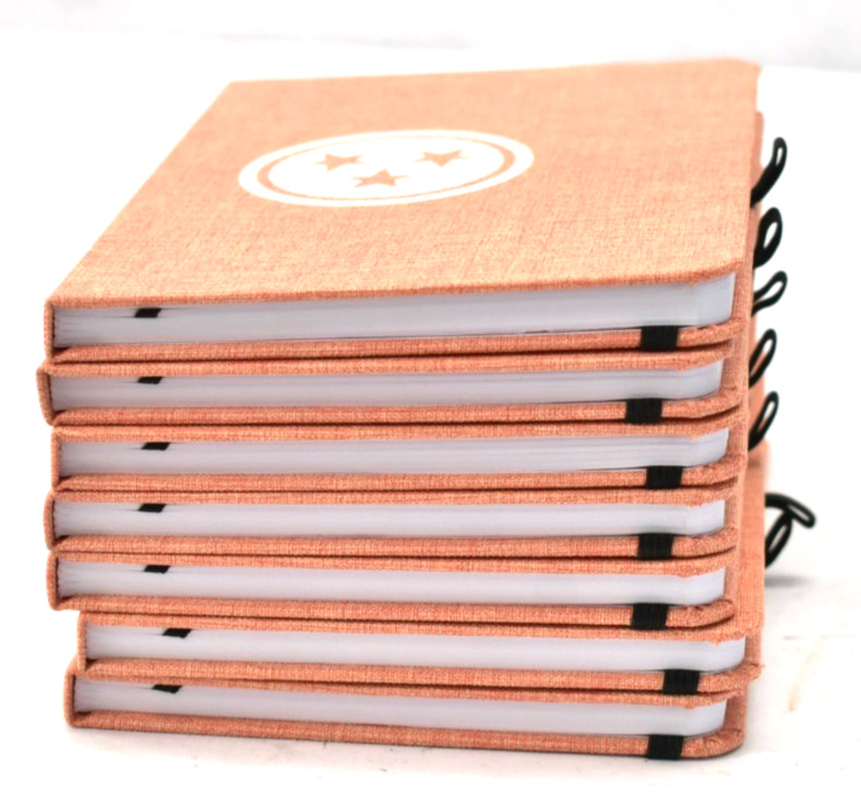 Lot of 7 Mini Journal Notebooks Orange Hardcover w 3 Star Cover 5″ x 7″