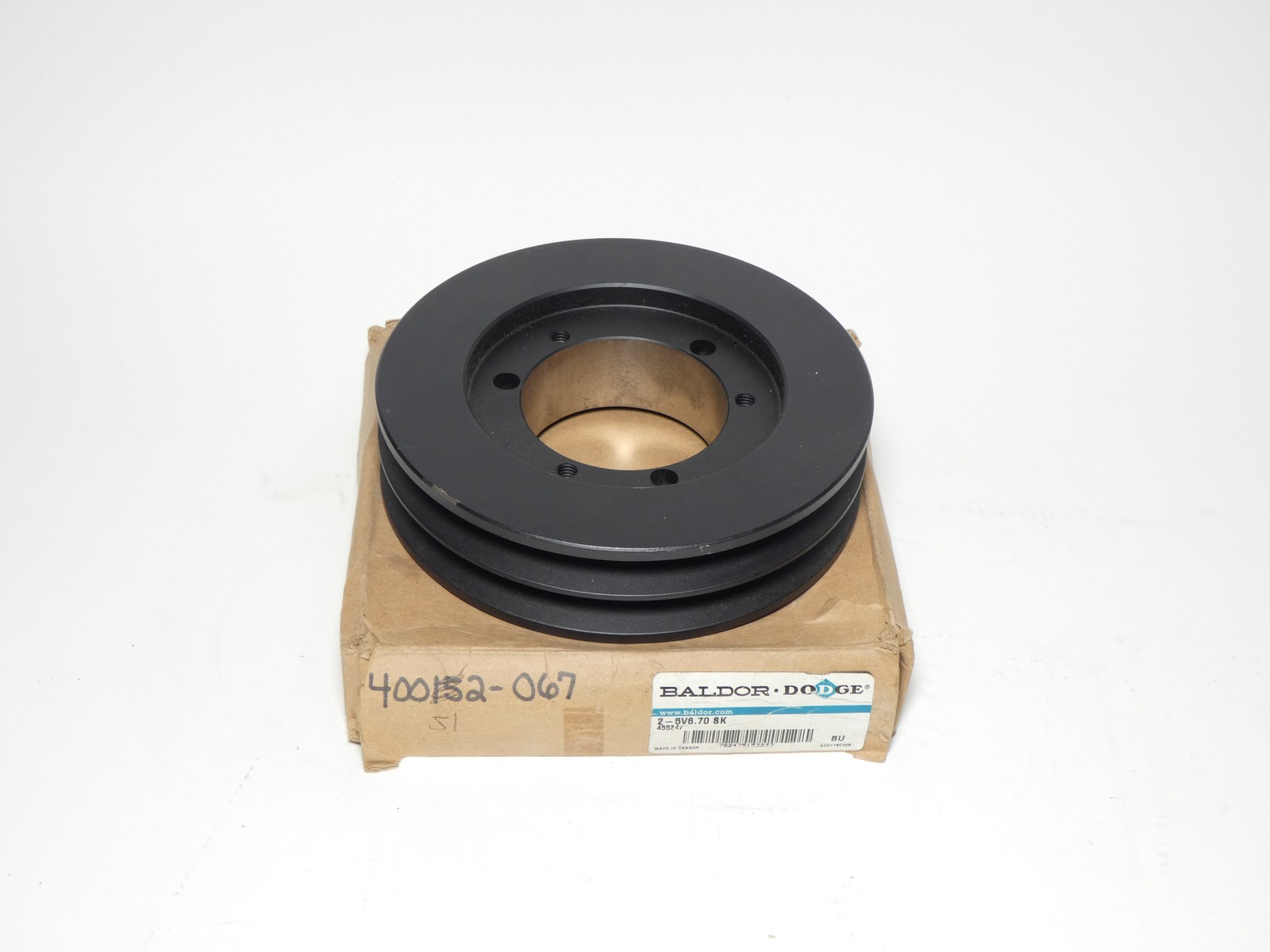 Dodge Baldor 2-5V6.70-SK 2-Groove V-Belt Sheave – NEW Surplus!