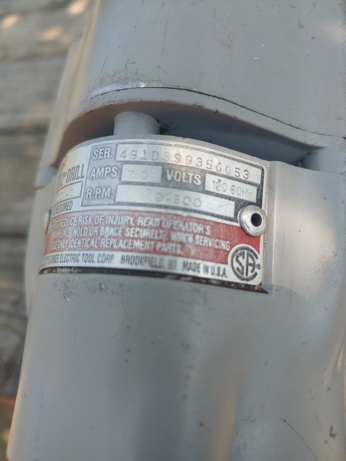 Milwaukee 1107-1 1/2″ Heavy Duty D-handle Drill. USA. Serviced.