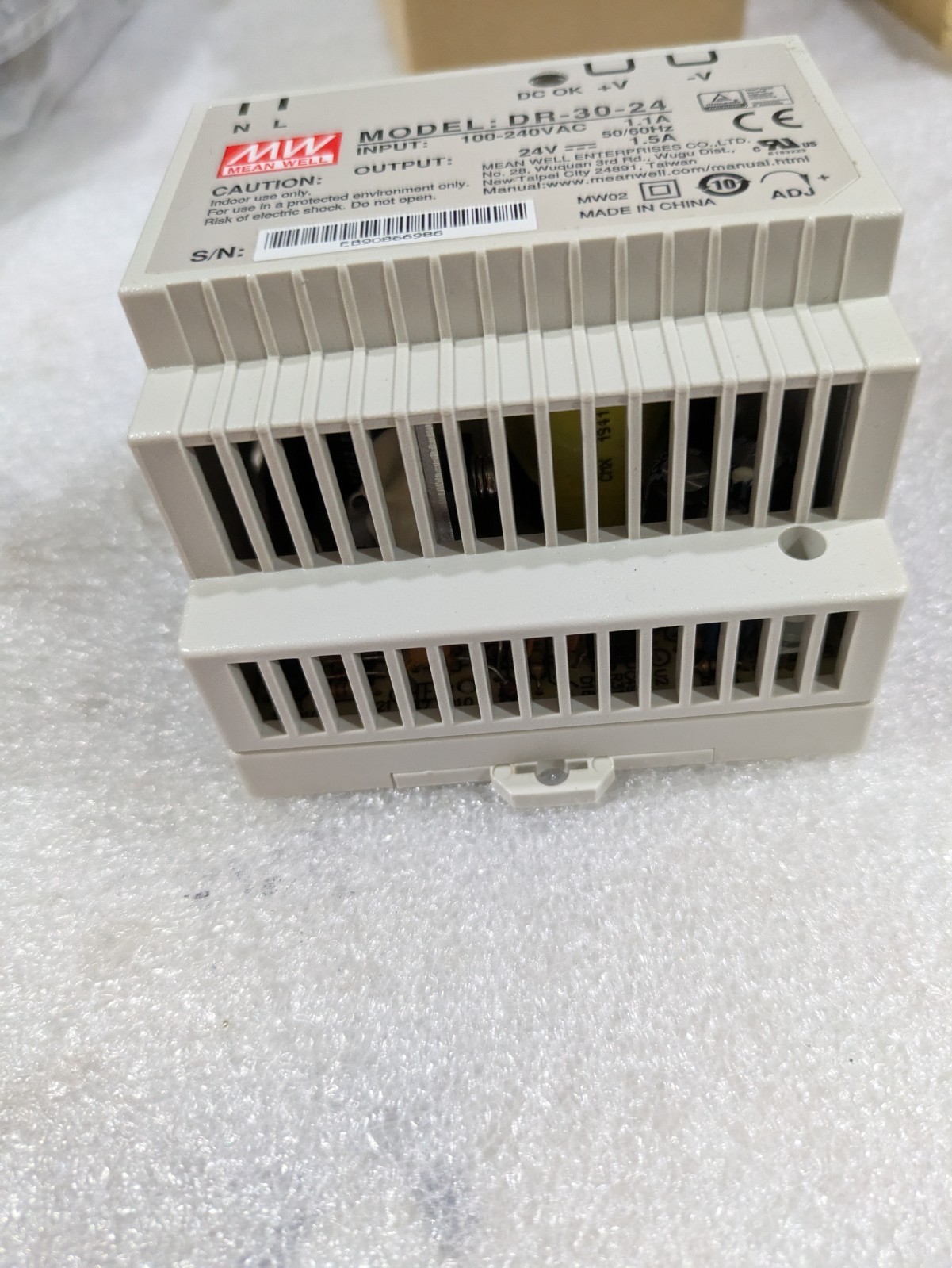 Mean Well DR-30-24 DIN Rail Power Supply 24V 1.5A 30W 100-240VAC Switching SMPS