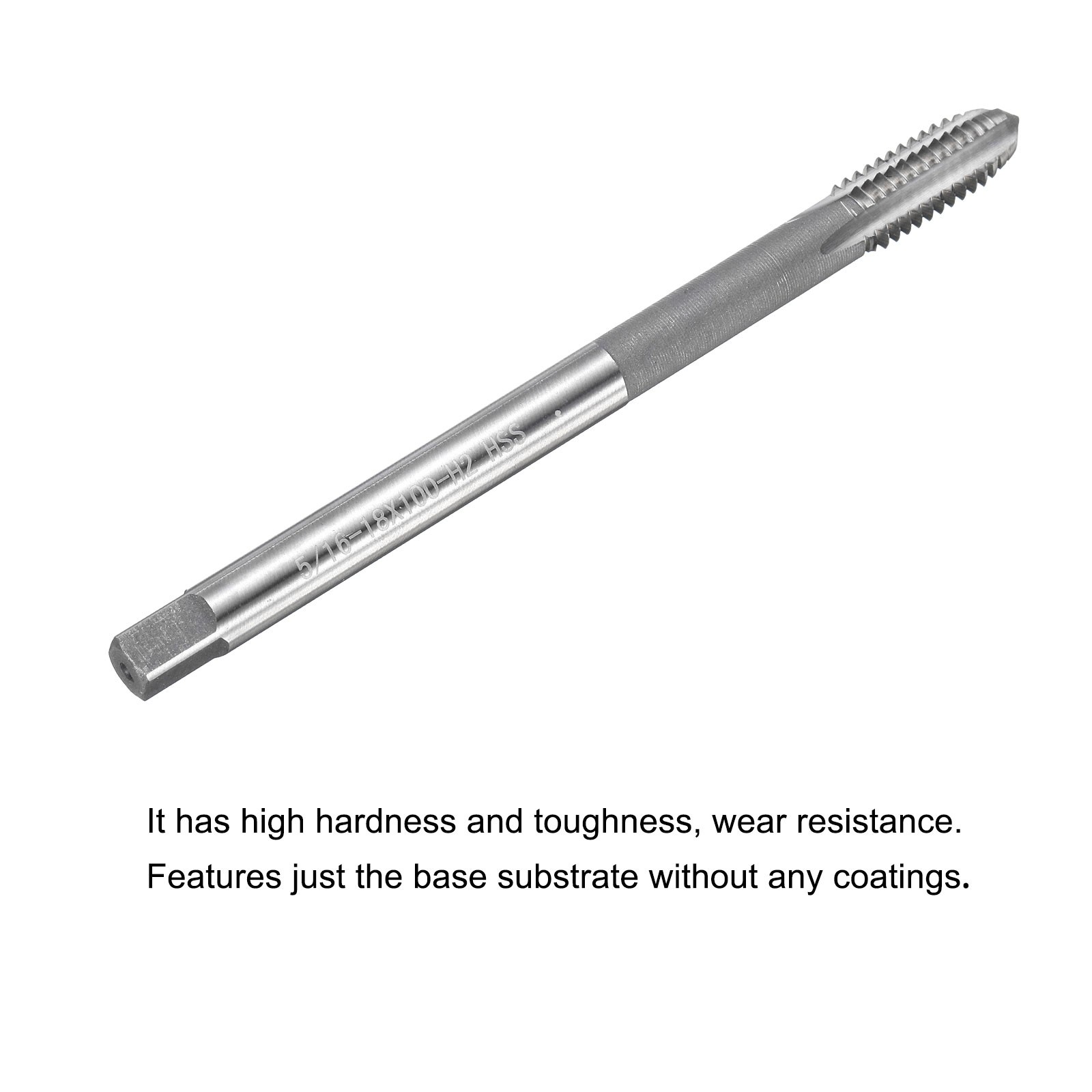5/16-18 UNC High Speed Steel 4″ Length 3 Straight Flute Thread Tap