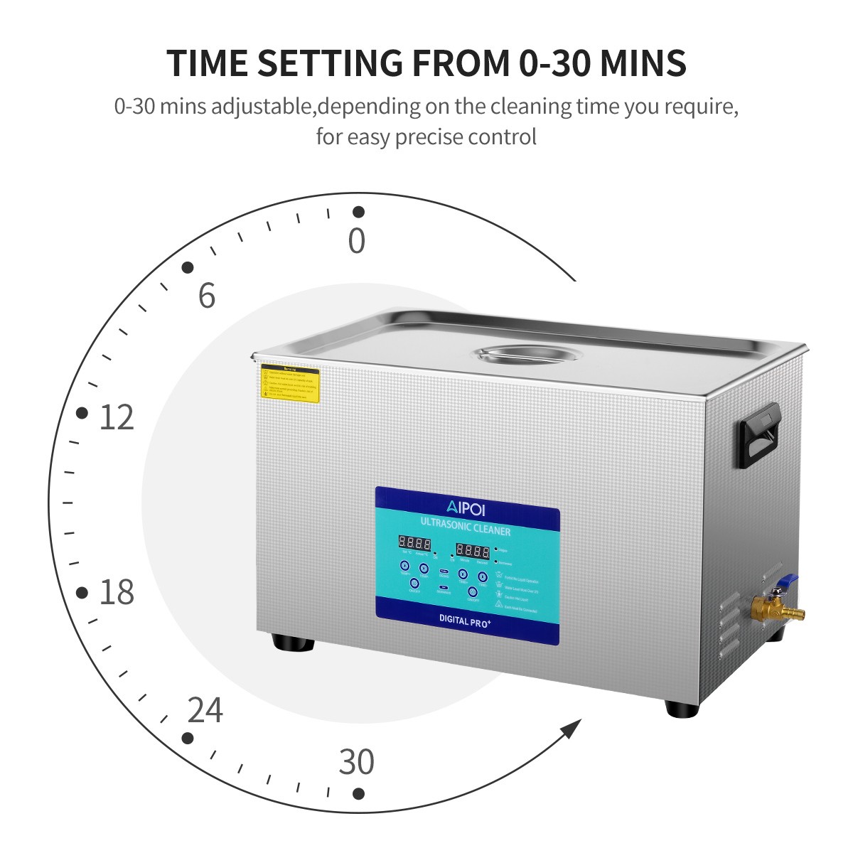 New 30L Ultrasonic Cleaner Stainless Steel Industry Heated Heater w/Timer Basket
