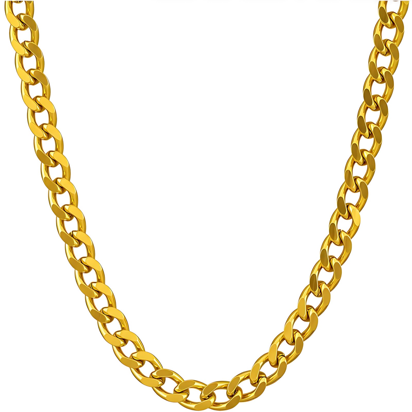 LIFETIME JEWELRY 5mm Cuban Link Chain Necklace for Women and Men 24k Gold Pla…