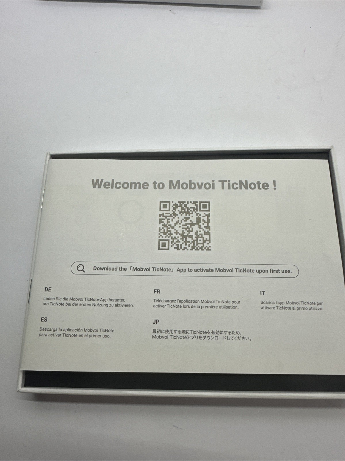 Mobvoi TicNote AI Voice Recorder 64GB Memory Note Recorder w/Case Open Box