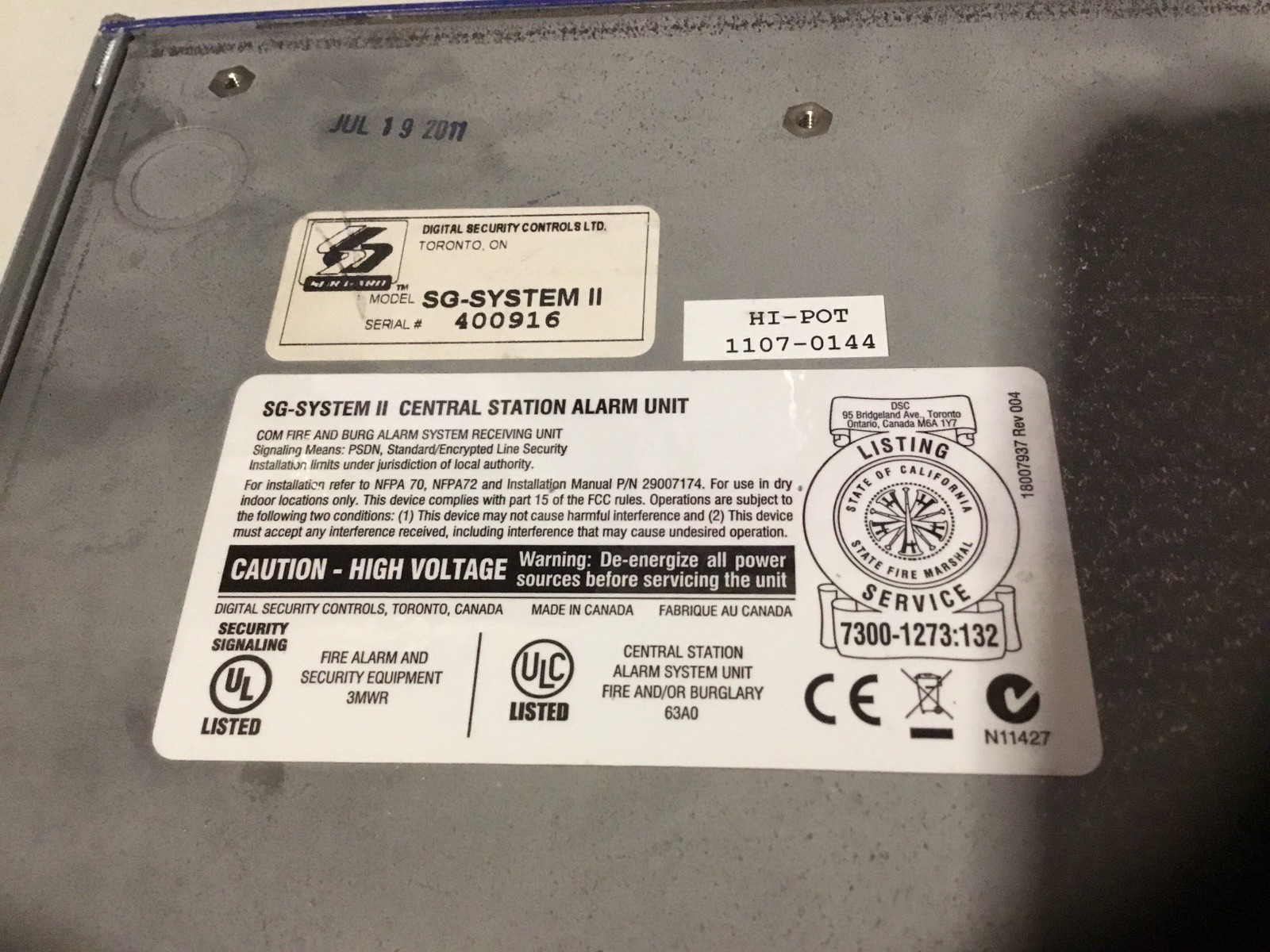 DSC Sur-gard System 2 Network alarm receiver. Model SG System 2