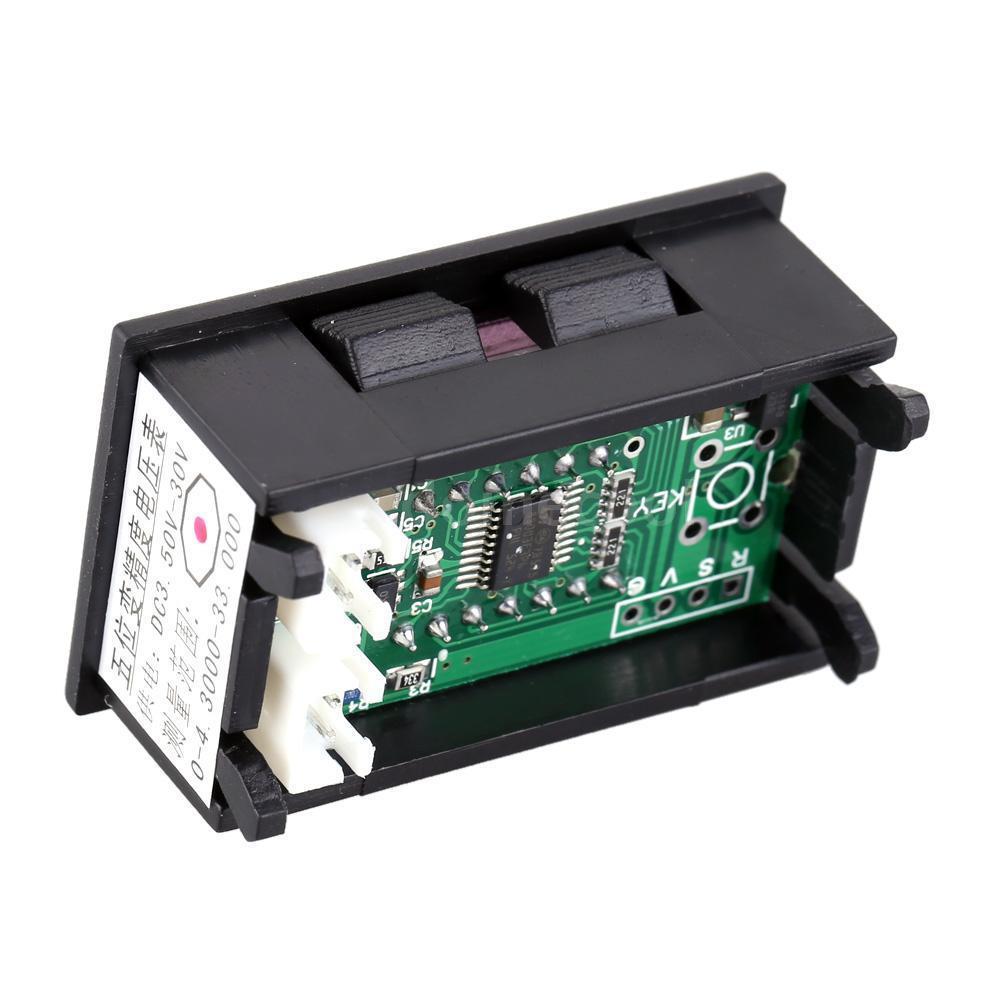 1PCS LED 5 Digit DC 0-4.3000-33.000V Digital Voltmeter Voltage Meter Car Panel