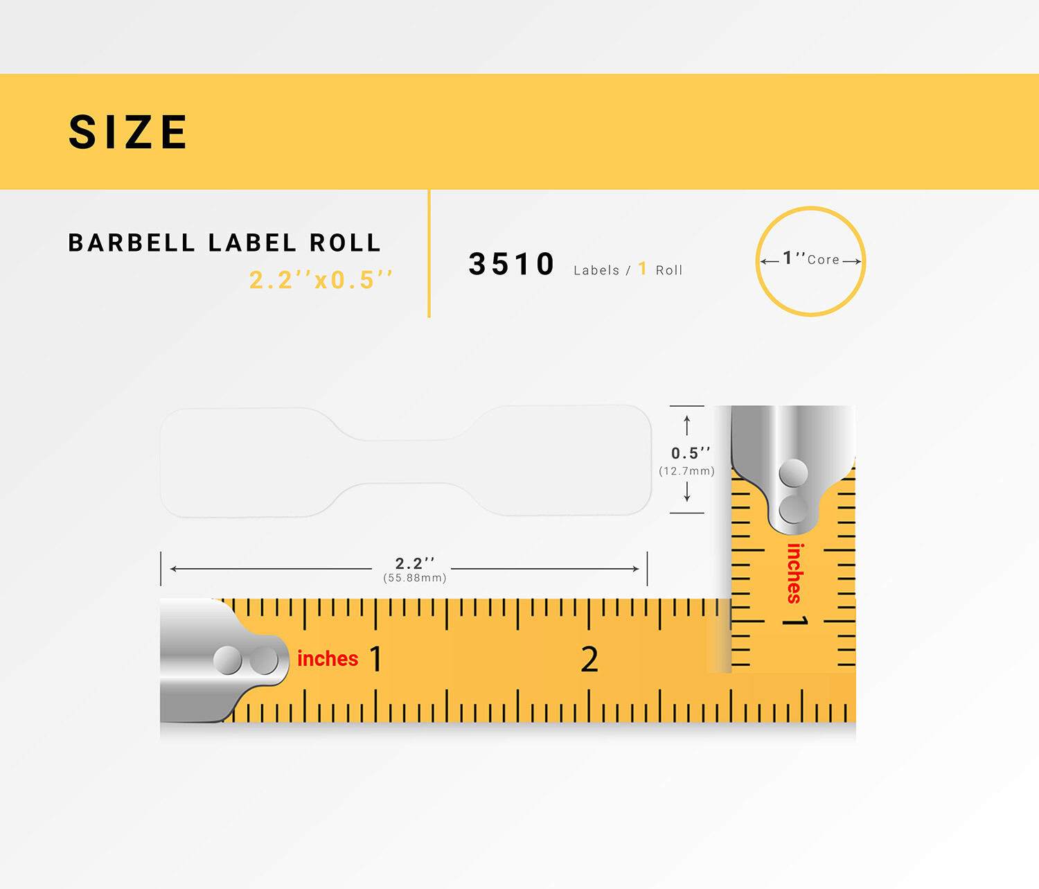 ZEBRA 2.2″ x 0.5″ Jewelry/Barbell Labels – DT (18) Rolls 3,510 Labels per roll