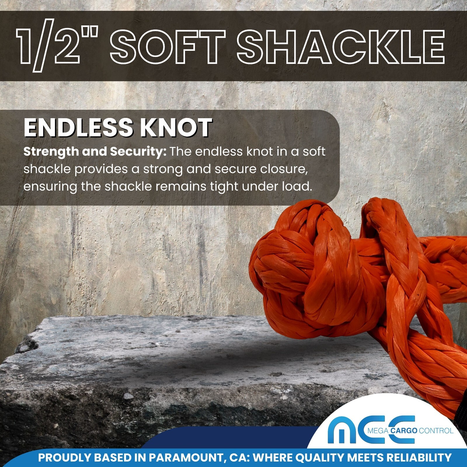 2 PC 1/2» x 22» Synthetic Soft Shackle Tow Rope Recovery Strap 37,400LBS