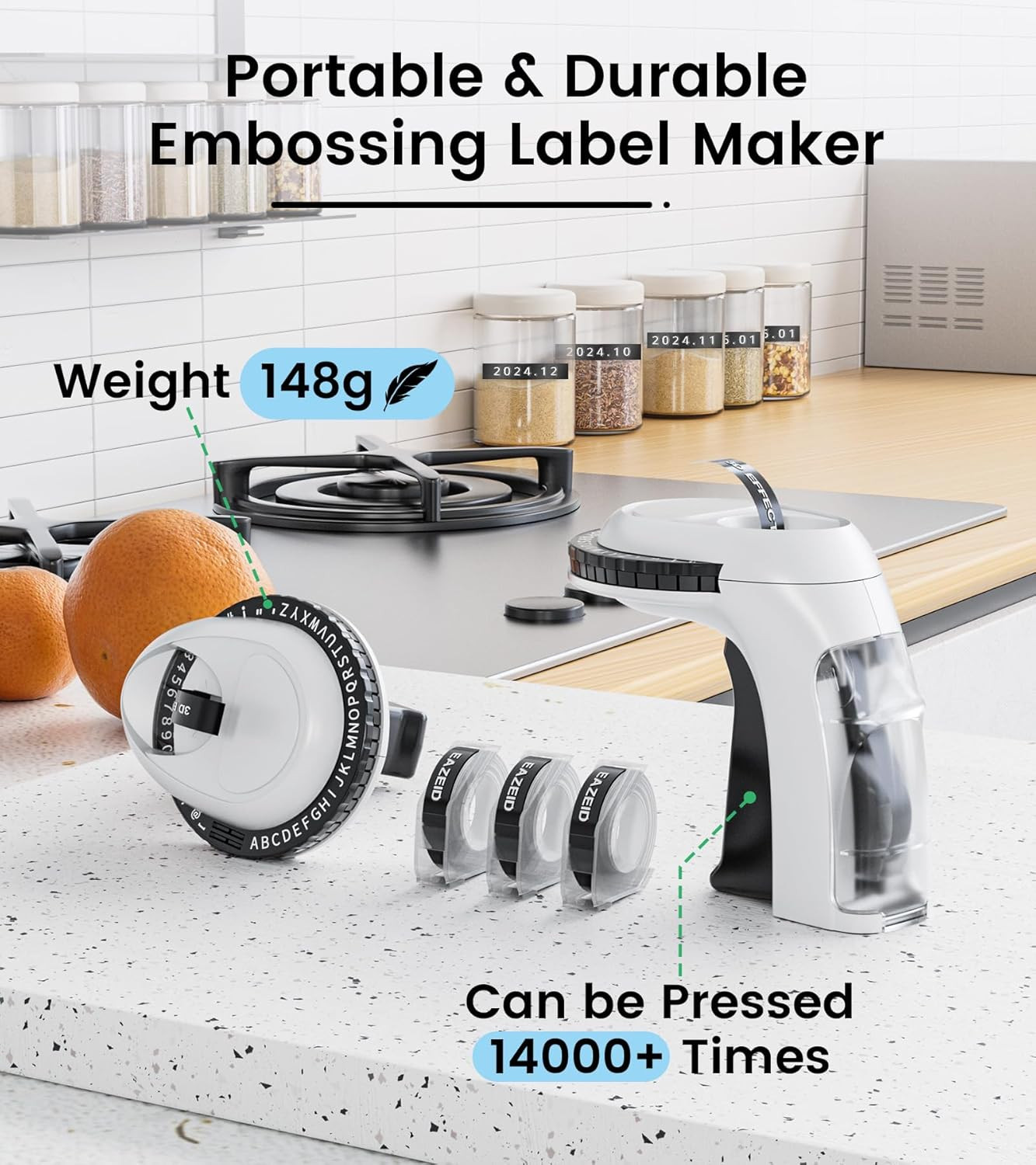 Embossing Label Maker Machine with Tapes, Manual Embossed Label Maker Retro, Vin