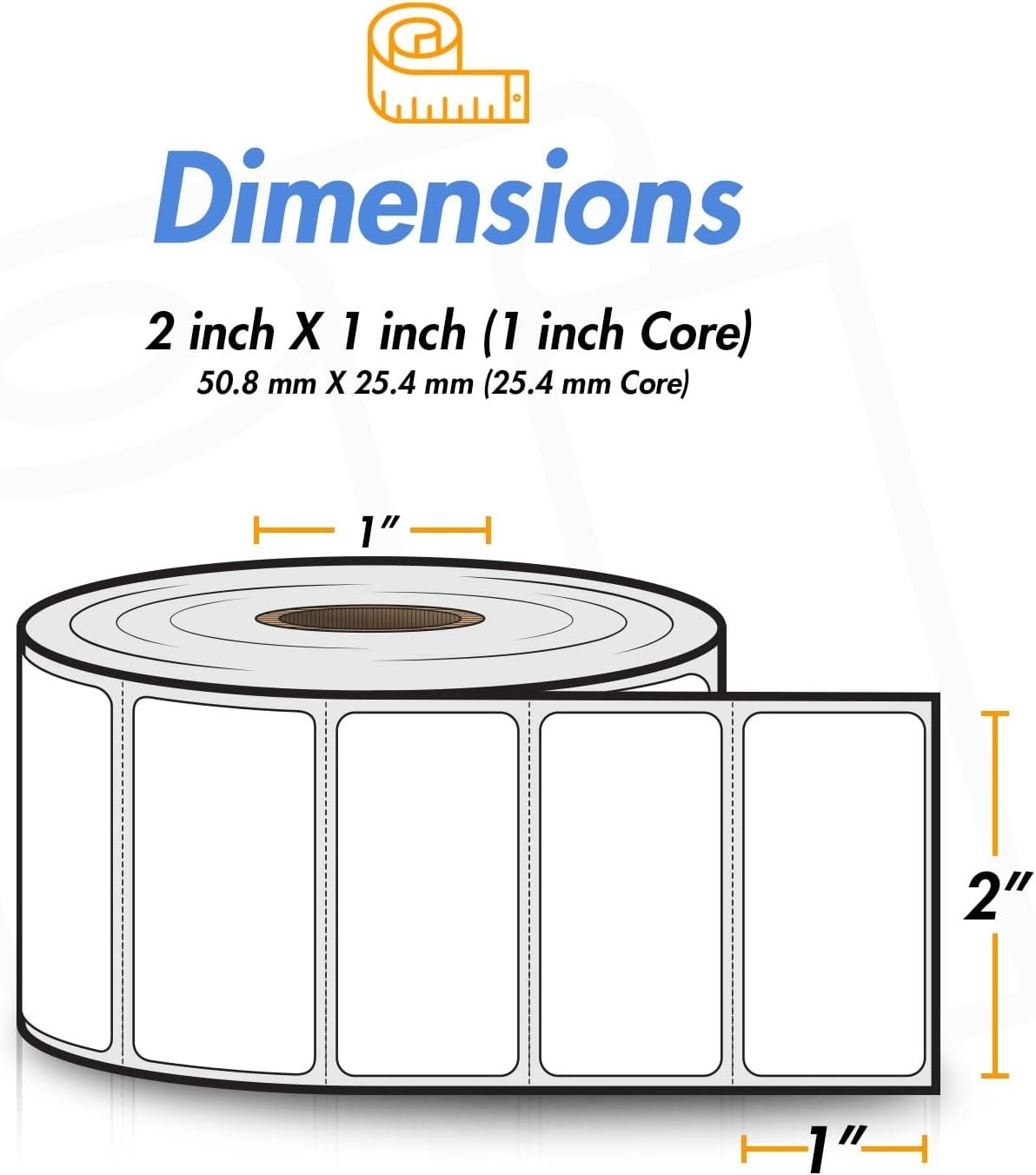 2″ x 1″ Removable Thermal Labels for Rollo & Zebra Printers – 5200 Labels