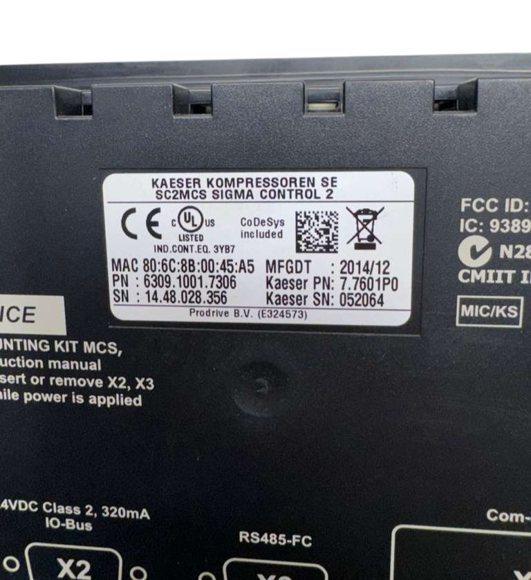 Kaeser Kompressoren SC2MCS Sigma Control 2, 7.7601P0, 6309.1001.7306