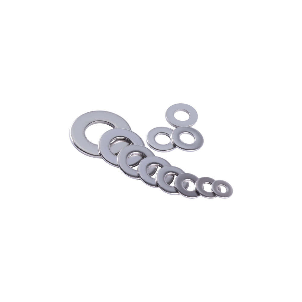 280PCS Flat Washers Assortment 8 Sizes 1/2 3/8 5/16 1/4 12# 10# 8# 6# Kits