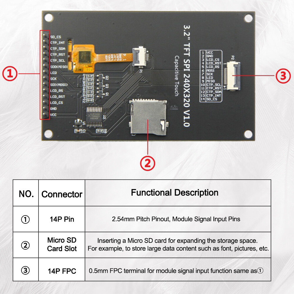 3.2 inch SPI Serial TFT LCD Display Module IPS 240X320 ILI9341V New 1PCS