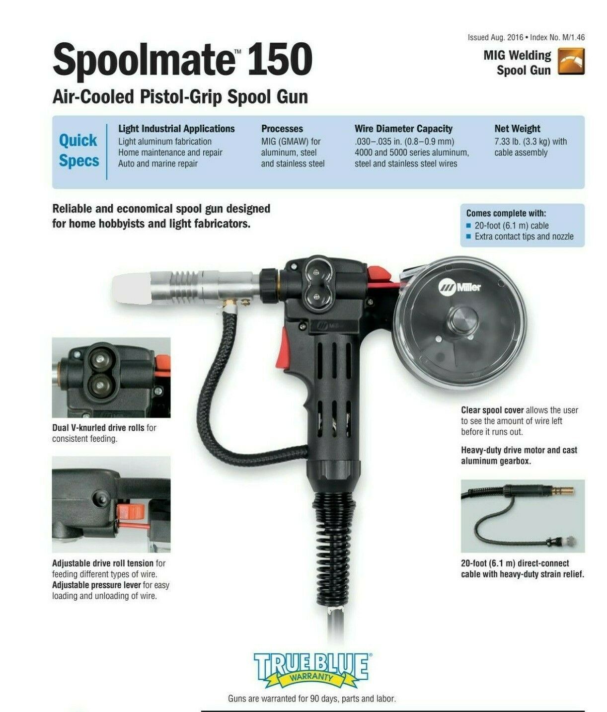 Miller Spoolmate 150 Spoolgun (150A) 20ft 301272