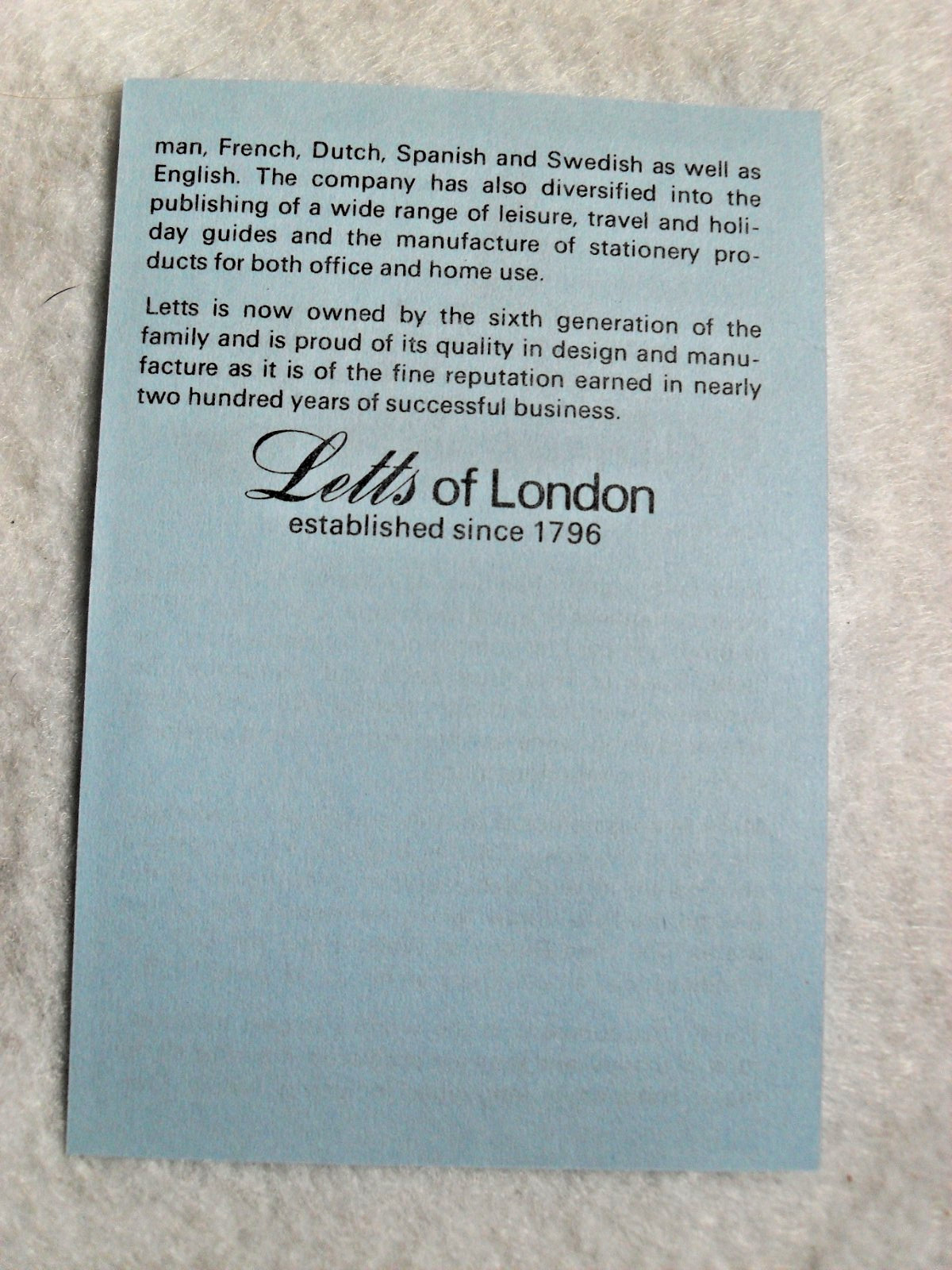 Mexicana Air 1984 Letts of London Leather Travel Diary But NEW Salesman Sample