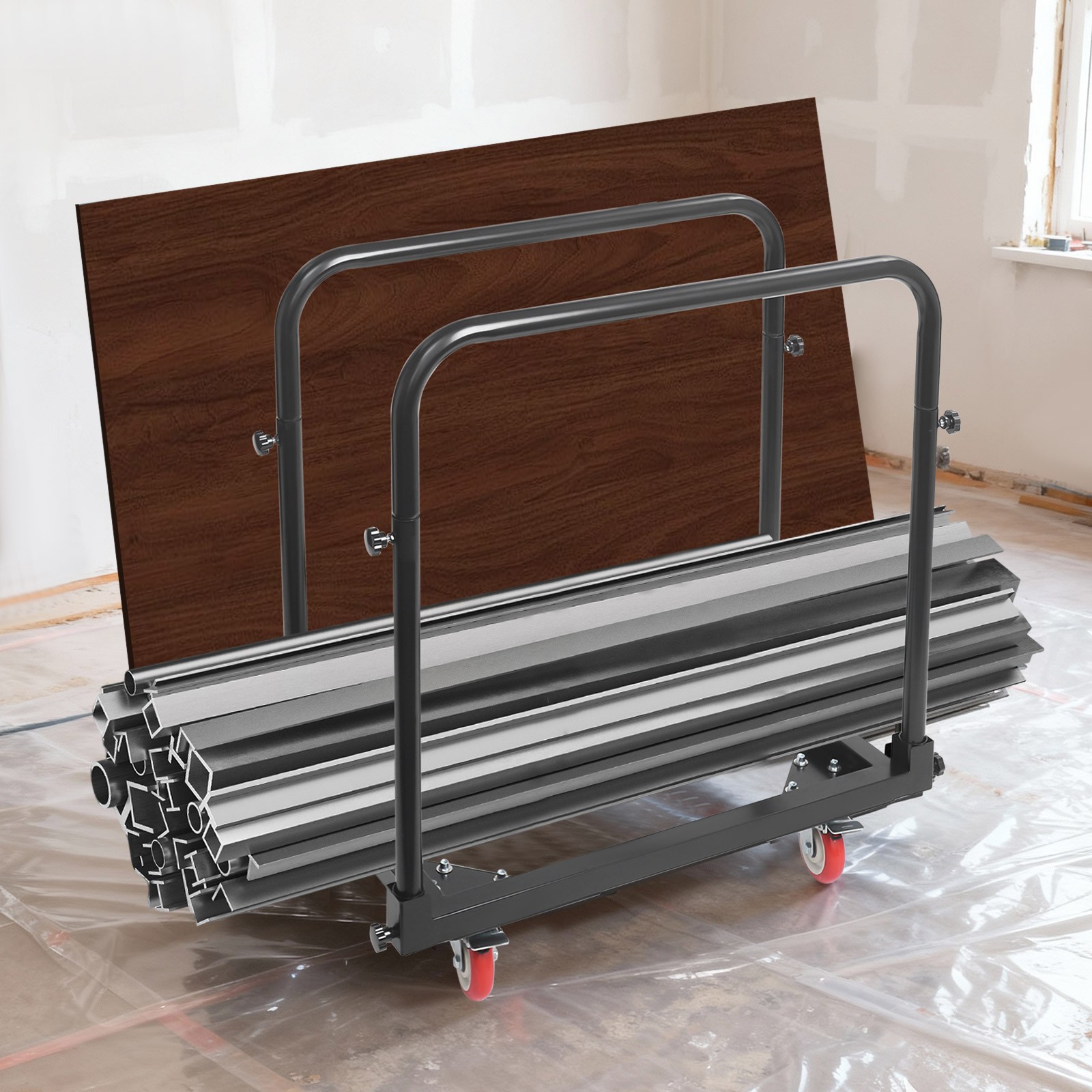 635kg/1400lbs Panel Cart Heavy Duty Panel Cart Q235 Steel Panel Truck 31*28*35in