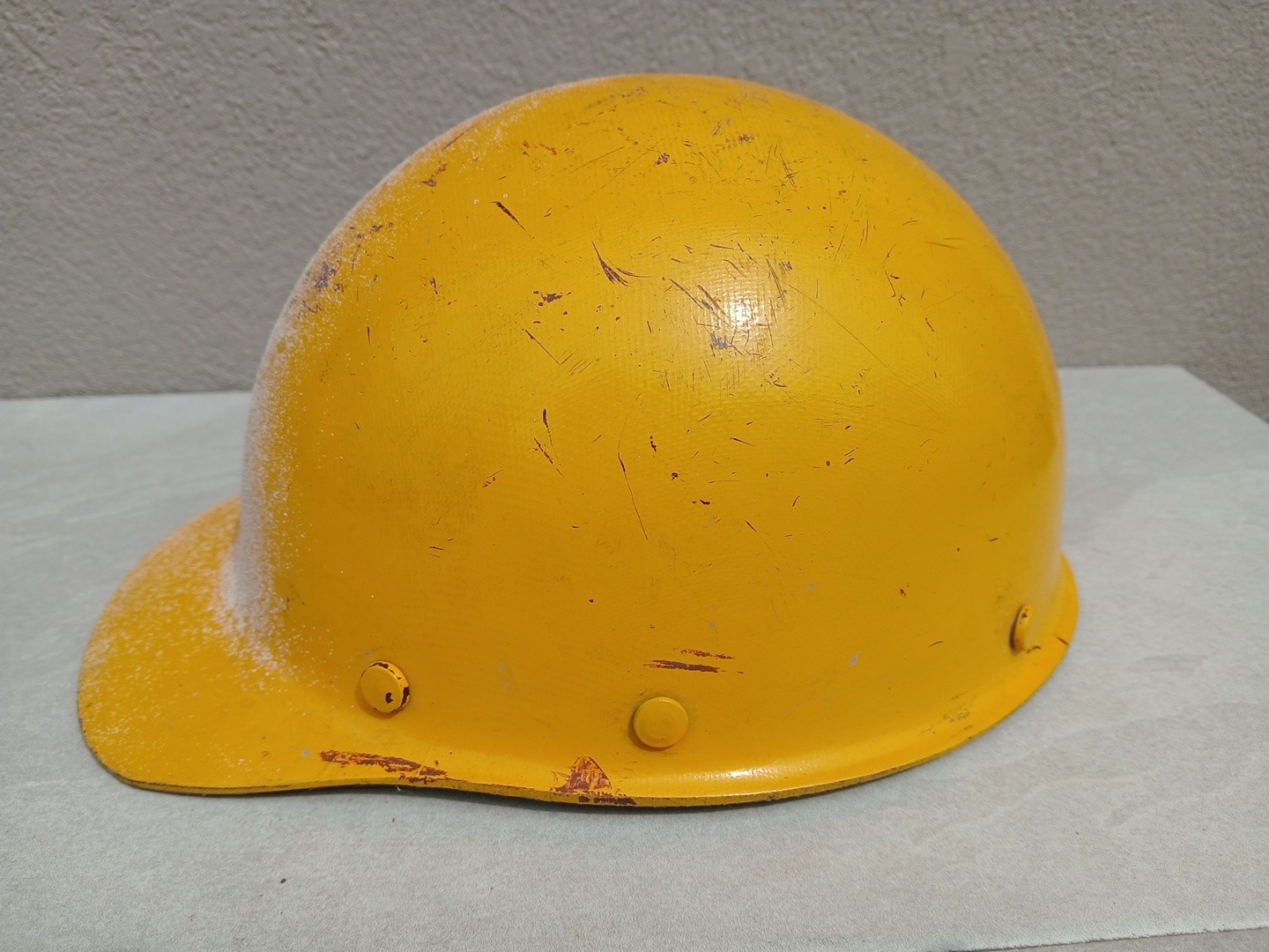 Vintage MSA Skullgard Hard Hat Yellow Fiberglass Safety Helmet – READ