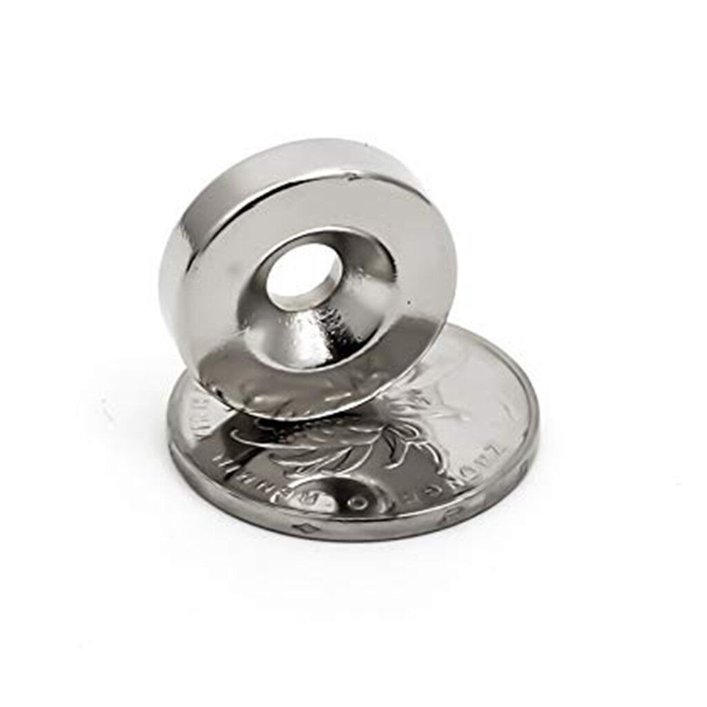 15 25 50 Strong Neodymium Magnets Countersunk Ring 25 X 5mm Rare Earth 5mm hole
