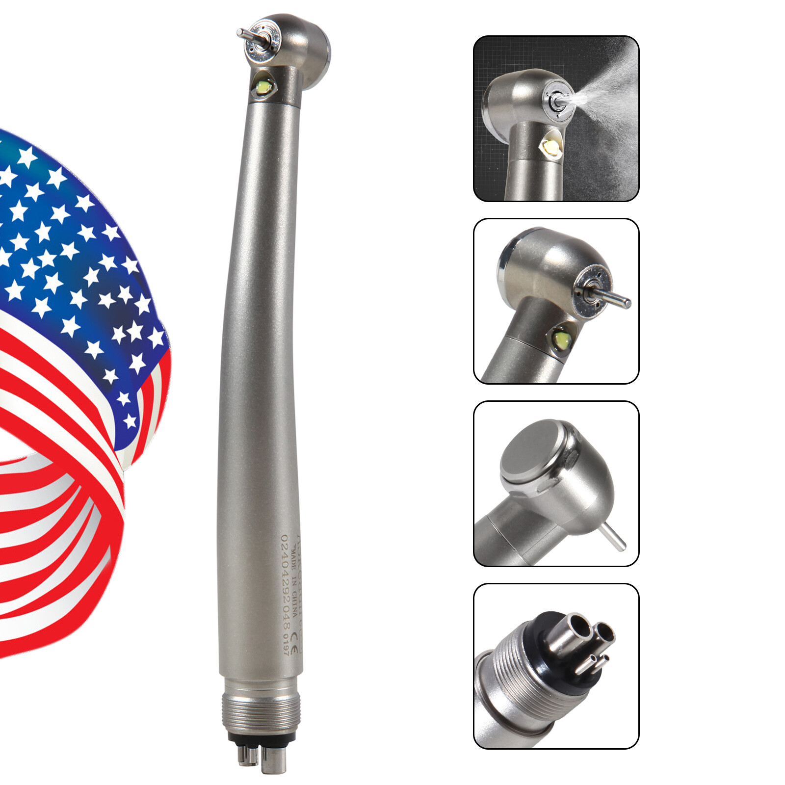 Dental Fiber Optic LED E-generator high speed handpiece Turbine 2/4H 7Colors