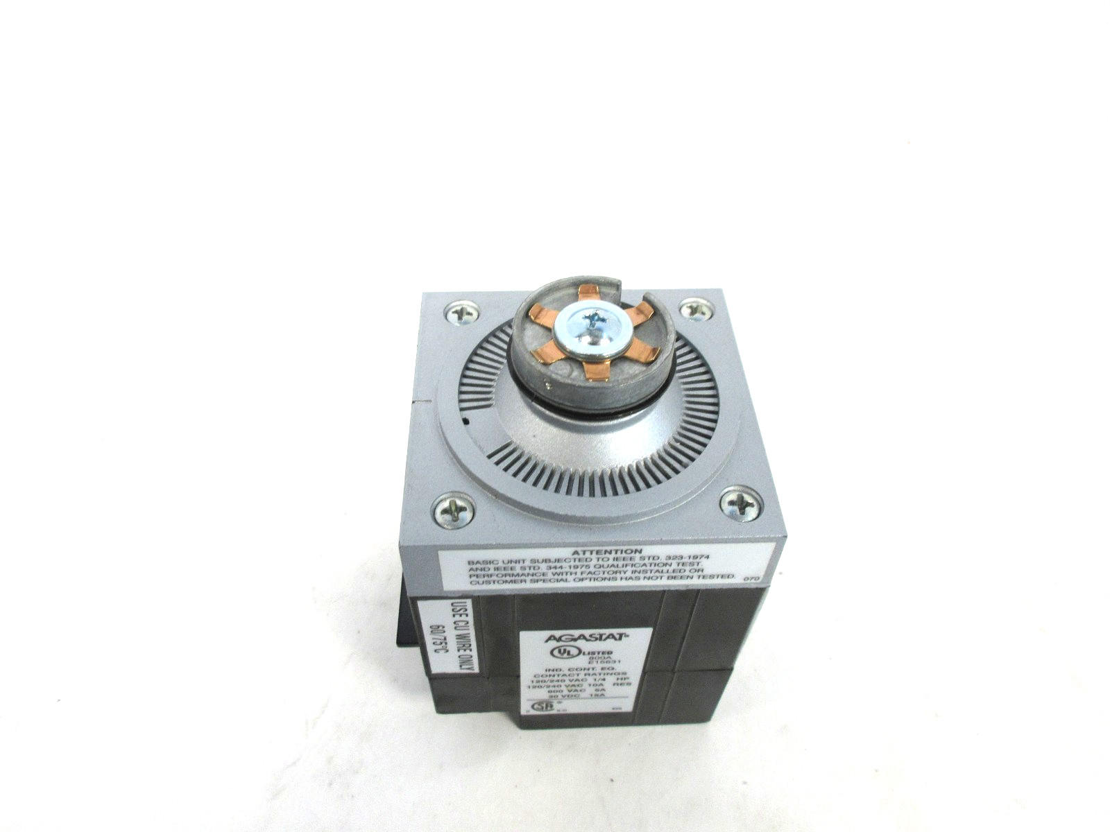 Agastat E7012ACM004 Timing Relay. Coil 120VAC Time: 1.5-15 Seconds