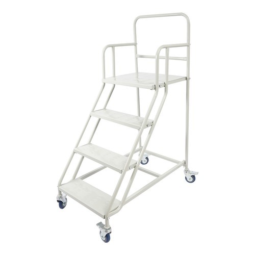 400kg 4 Step Rolling Stair Industrial & Warehouse Stair Ladder Floor Standing
