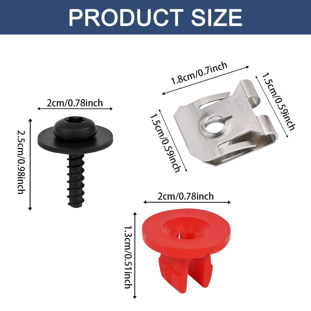 T30 Engine Splash Shield Guard Undertray Cover Screws Kit 30PCS Engine Splash