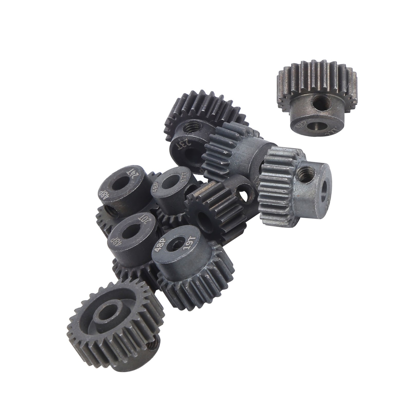 10Pcs/Set 16T‑25T 7075 48P Steel RC Car Motor Gear Pinion For 1/8 1/10 Brushless