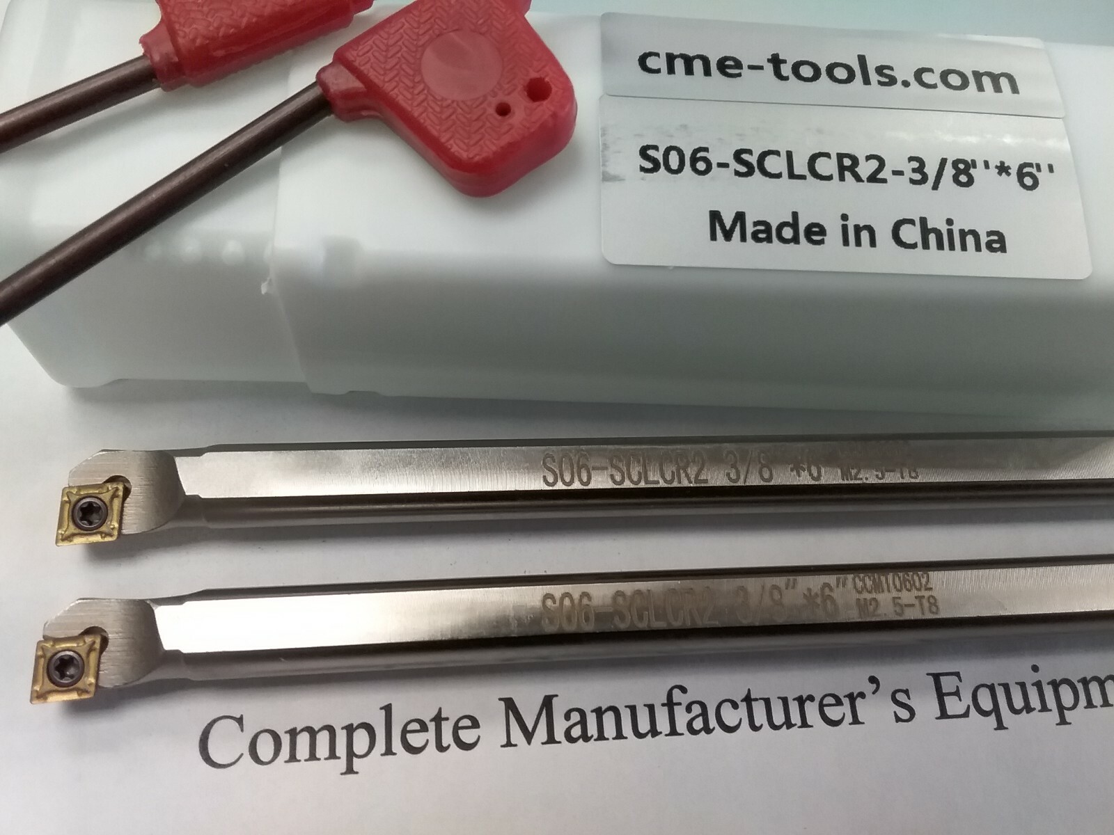 2pcs 3/8″ Indexable Boring Bar, S06-SCLCR2, 3/8×6″ OAL w.CCMT Insert, 1004-IDX38