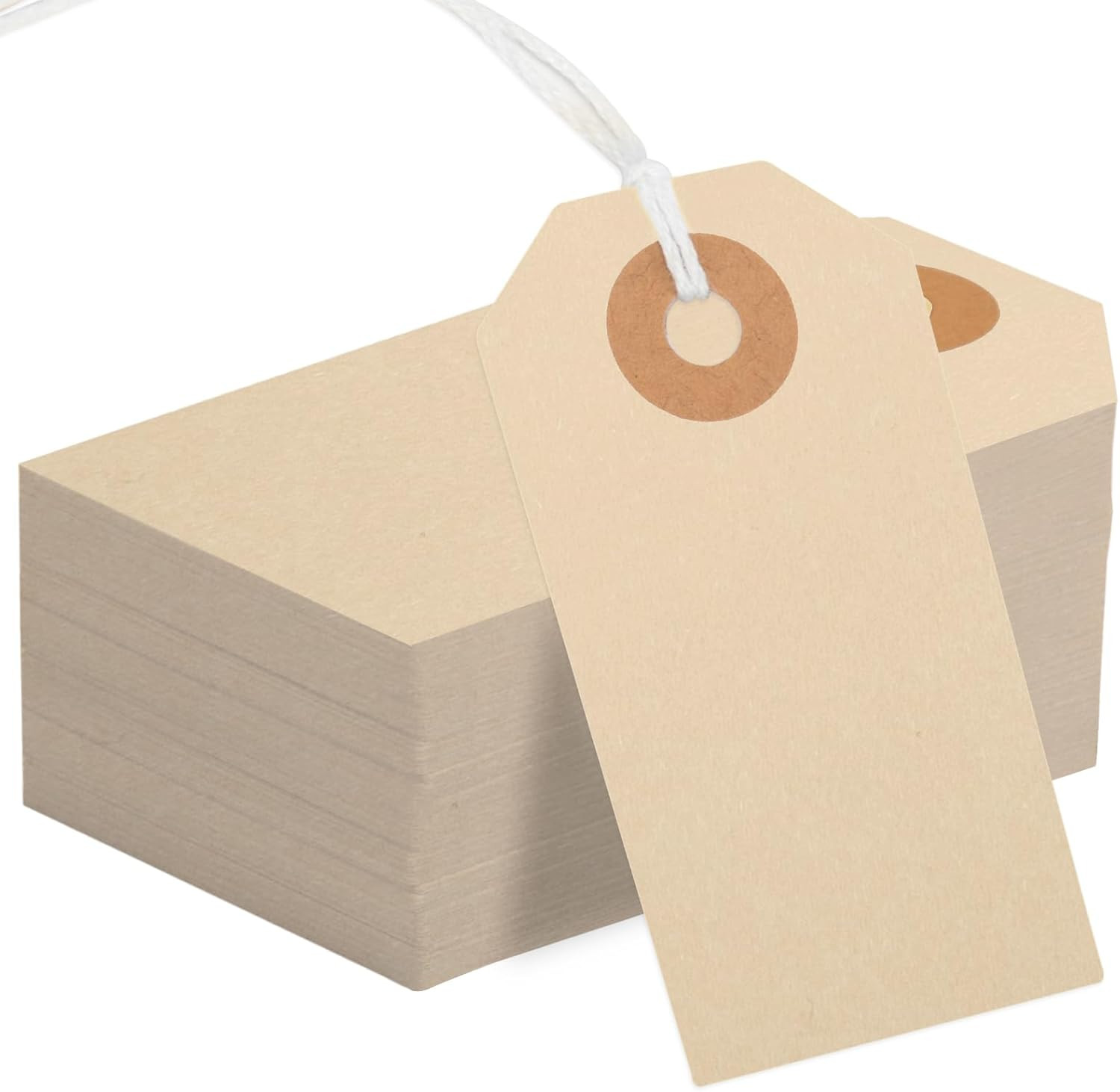 150PCS Blank Shipping Tag, 2 3/4 X 1 3/8 Inches Manila Label Tags with String Re