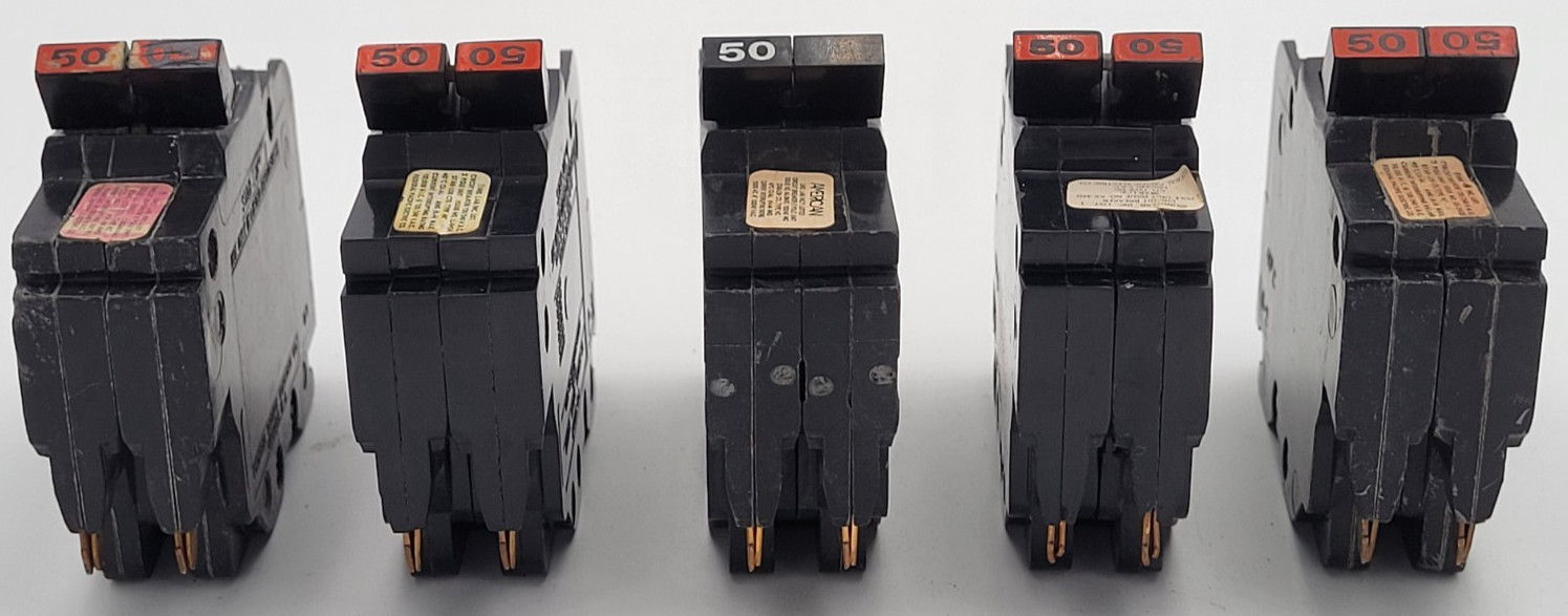 FPE NC0250 50 A 2-Pole Stab-Lok 120/240V Federal Pacific Circuit Breaker USED
