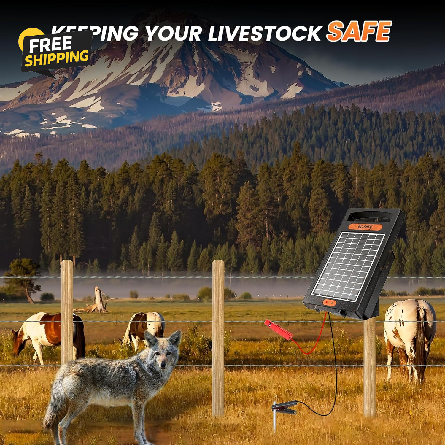 24H Uninterrupted Protection Solar Fence Charger 10 Miles Electric Fence Charger
