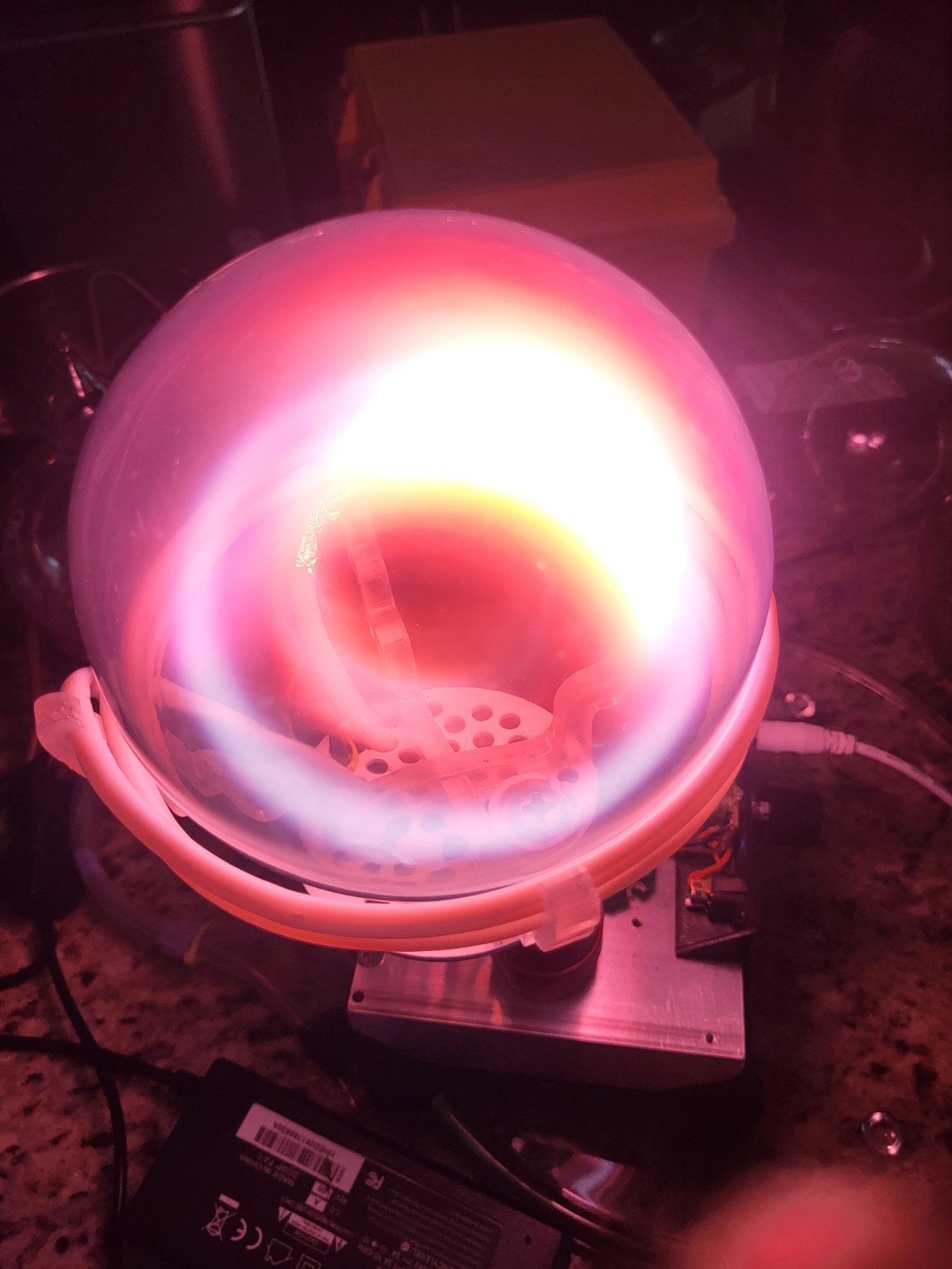 1L Ho/Xe Zerg Labs Experimental TICP Electrodeless Plasma Art Flask