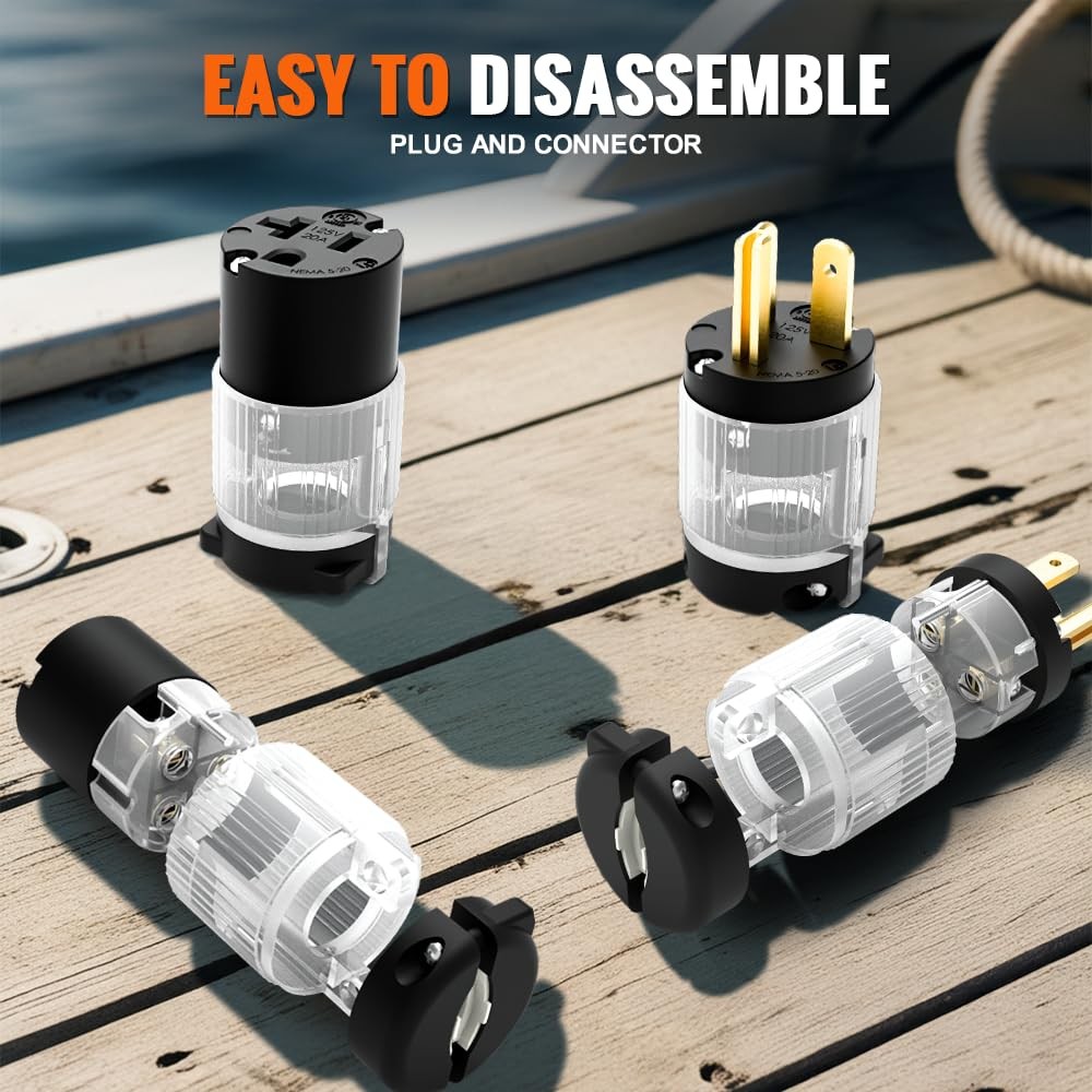 Journeyman-Pro – 520CV-LIT 20 Amp 120-125V NEMA 5-20R Lighted Female Plug End…