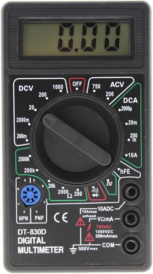 DT-830D Digital Multimeter LCD AC DC Voltage Ohm Tester with Buzzer Probe