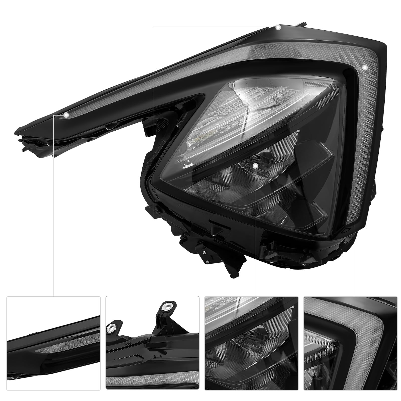 2022-2024 Kia Sportage LED Headlight Right Passenger Black Housing 92102-DW000