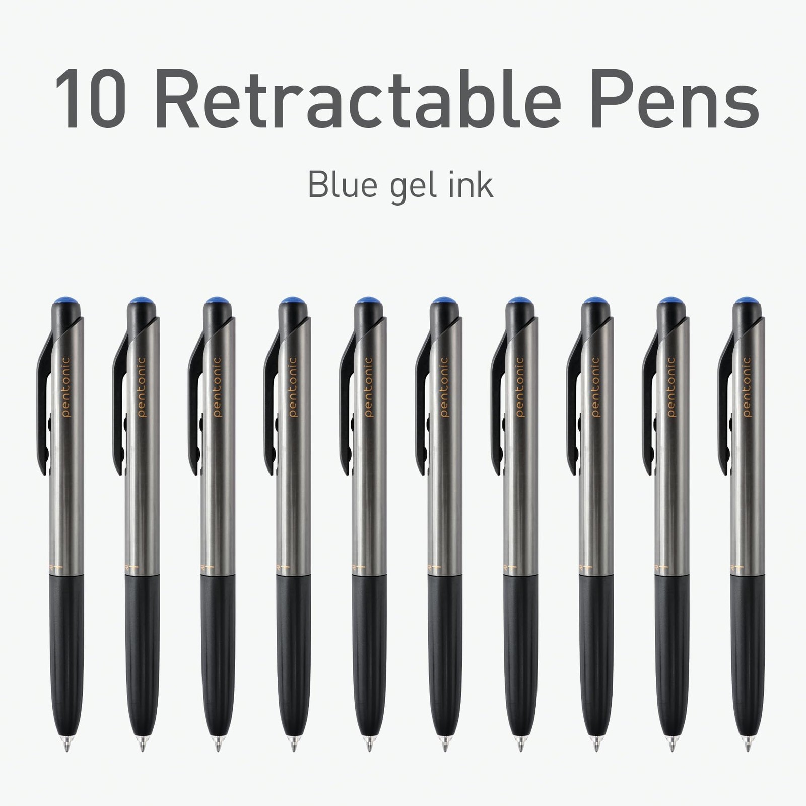 Pentonic GRT 0.7mm Blue Gel Pens, 10pk. Smooth for Office & Journaling.