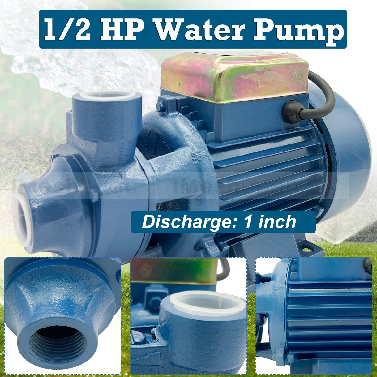 1/2HP Clear Water Pump Electric Centrifugal Self Priming Industrial Farm Pool