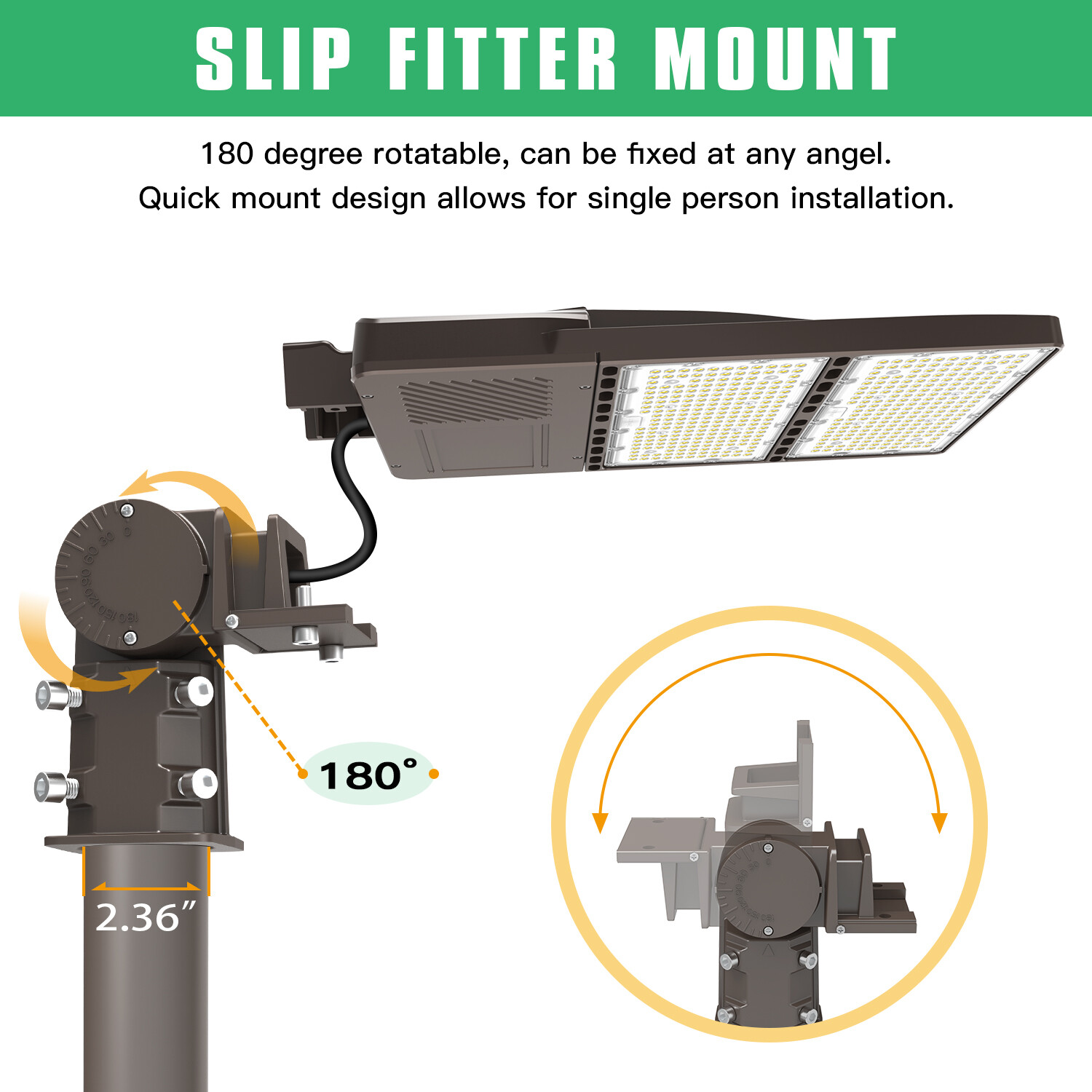 320W LED Shoebox Street Light Outdoor Parking Lot Area Pole Light with Photocell