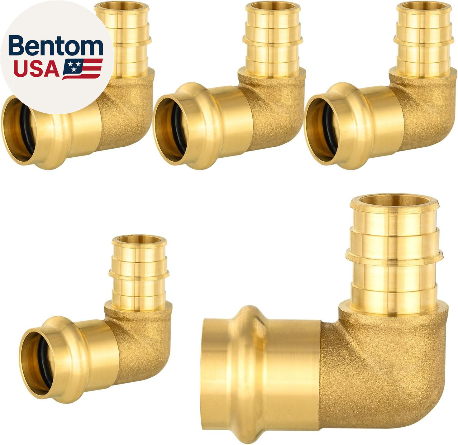 5-Pack 1″ Press X 1″ Pex a Expansion Elbow, Brass Pro Press Fitting Elbow for C